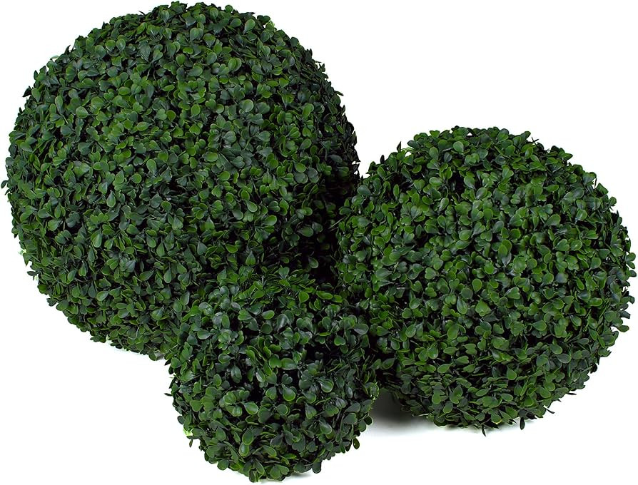 Boxwood Topiary Ball Assortment - 15", 11", 7" Artificial Topiary Plants - Wedding Decor - Indoor... | Amazon (US)