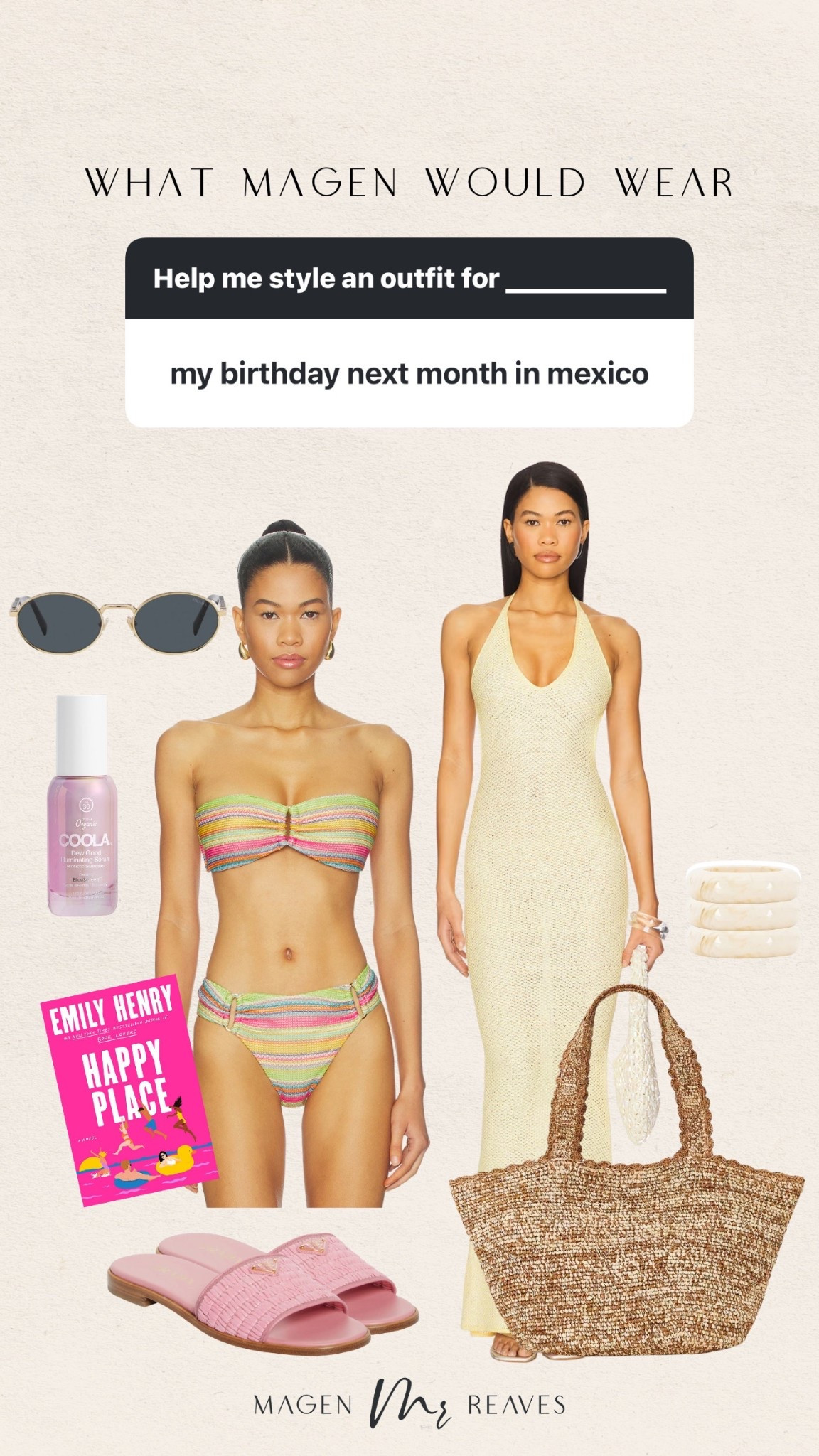 Mexico birthday beach outfit! 

women’s swimsuit, women’s bikini, women’s swimwear, swimsuit cover-up, beachwear, woven bag

#LTKootd #LTKSeasonal