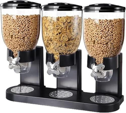 Generic Triple Food Dispenser Cereal Containers Storage Container Dispenser Countertop For Candy Nut Grain Granola Snack | Amazon (US)