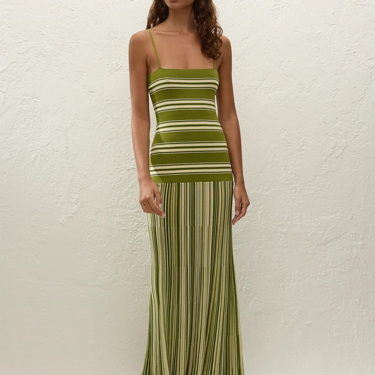 Esenia Knit Dress Ombre Stripe Macro Juniper | Faithfull (AU)