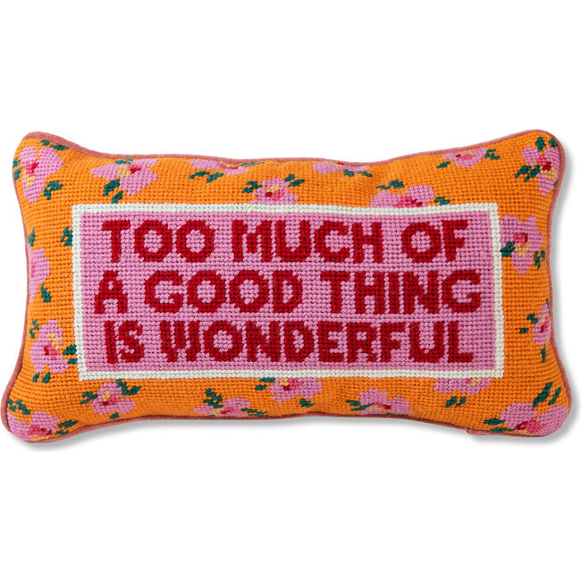 Furbish Studio | Too Much Needlepoint Pillow | Maisonette | Maisonette