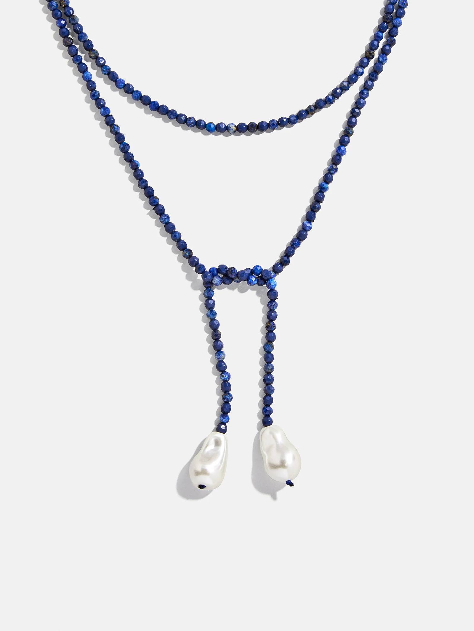 Semi-Precious Pearl Wrap Necklace - Lapis | BaubleBar