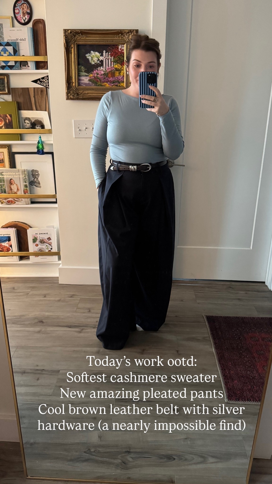 Soft, polished workwear that actually feels good to wear 🤍
The softest cashmere sweater tucked into tailored pleated trousers is my go-to formula when I want to look put together without trying too hard. The real hero here is the cool brown leather belt with silver hardware — shockingly hard to find and instantly elevates the whole outfit. Every piece here mixes easily with the rest of my closet, which is exactly what I look for when I’m building outfits that work from desk to real life.

All pieces linked for easy shopping ✨

#LTKMidsize #LTKWorkwear