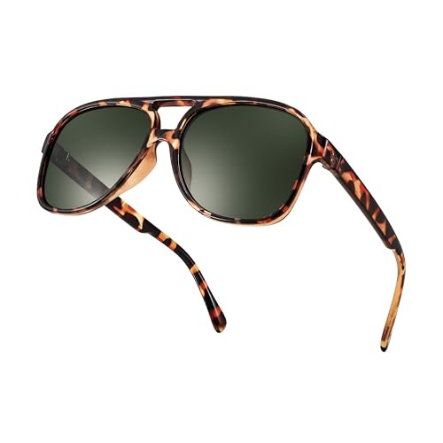 FEISEDY Vintage Retro 70s Plastic Aviator Sunglasses Women Men Classic Large Squared Frame B2751 | Amazon (US)