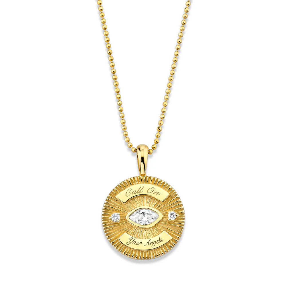 Call On Your Angels Diamond Angel Eye Coin Necklace | Logan Hollowell