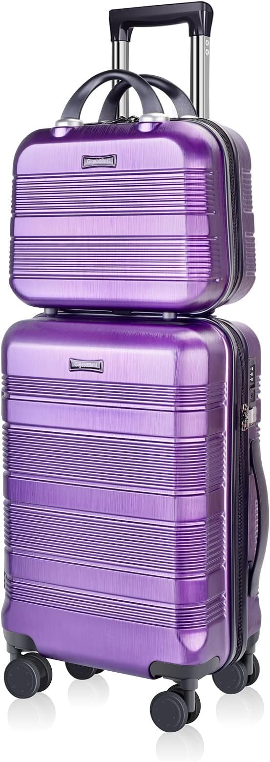 GigabitBest 20" Carry-On Luggage & 14" Cosmetic Bag, Lightweight ABS+PC Carrying Case with TSA Lo... | Amazon (US)
