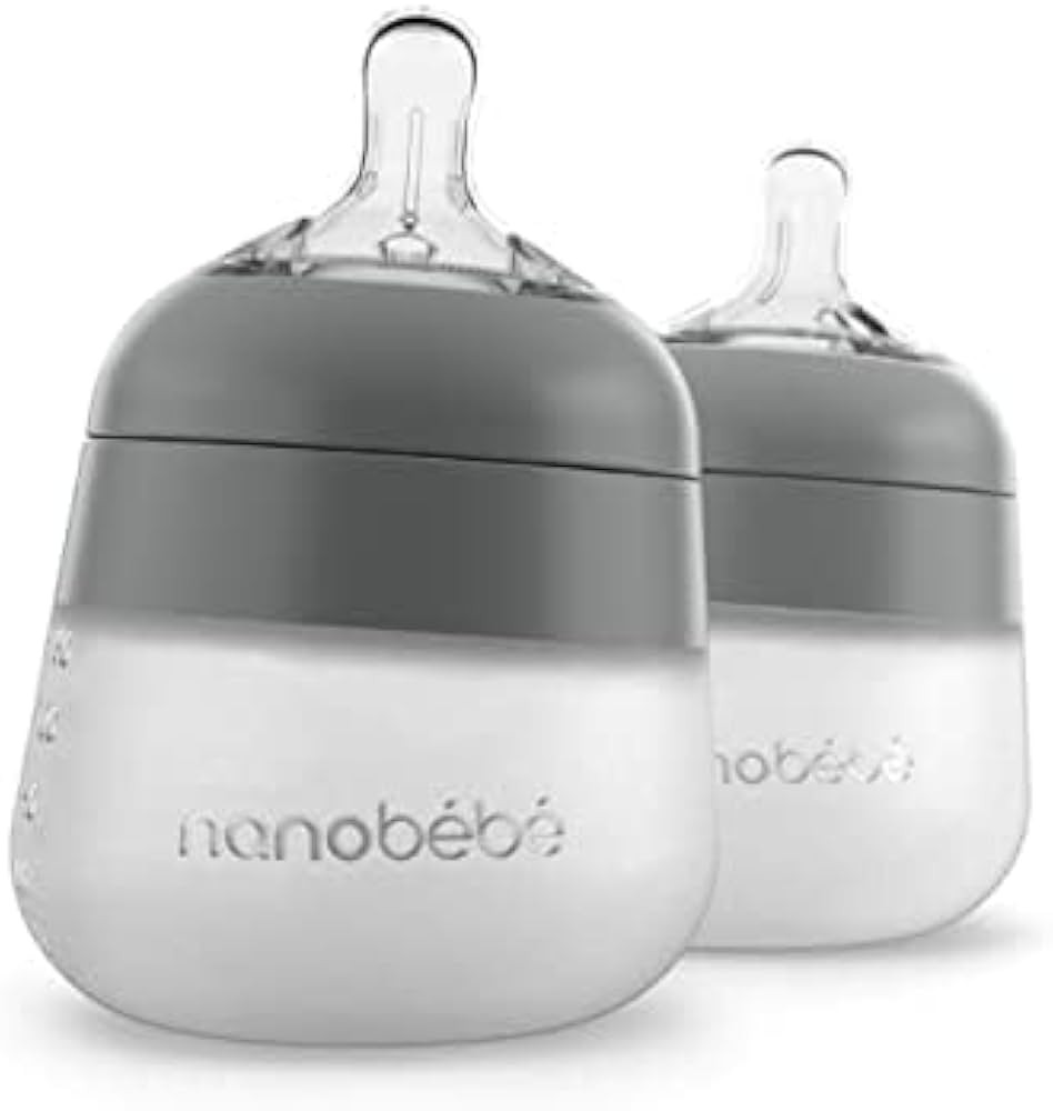 Nanobebe Flexy Silicone Baby Bottle, Anti-Colic, Natural Feel, Non-Collapsing Nipple, Non-Tip Sta... | Amazon (US)