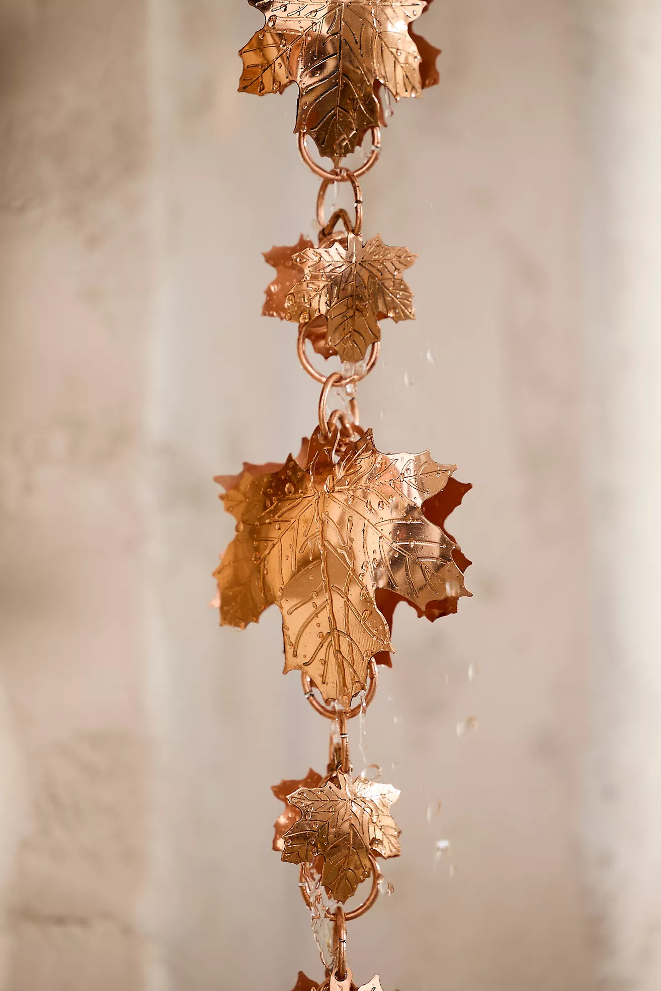 Maple Leaf Copper Rain Chain | Terrain