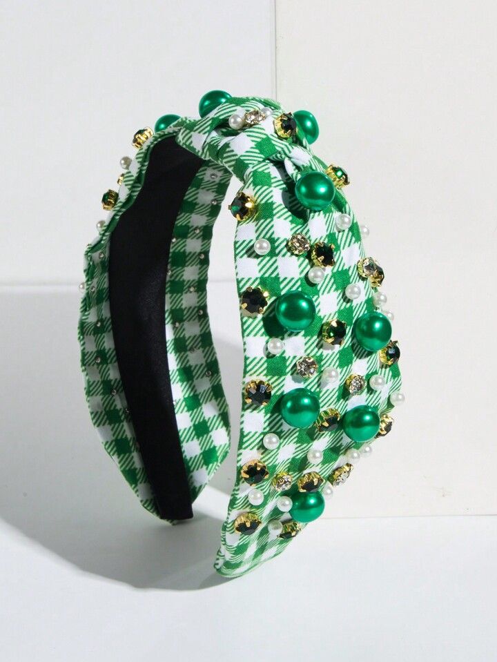 1pc Ladies' Wide-Brimmed St. Patrick's Day Headband With Large Pearl Decoration | SHEIN