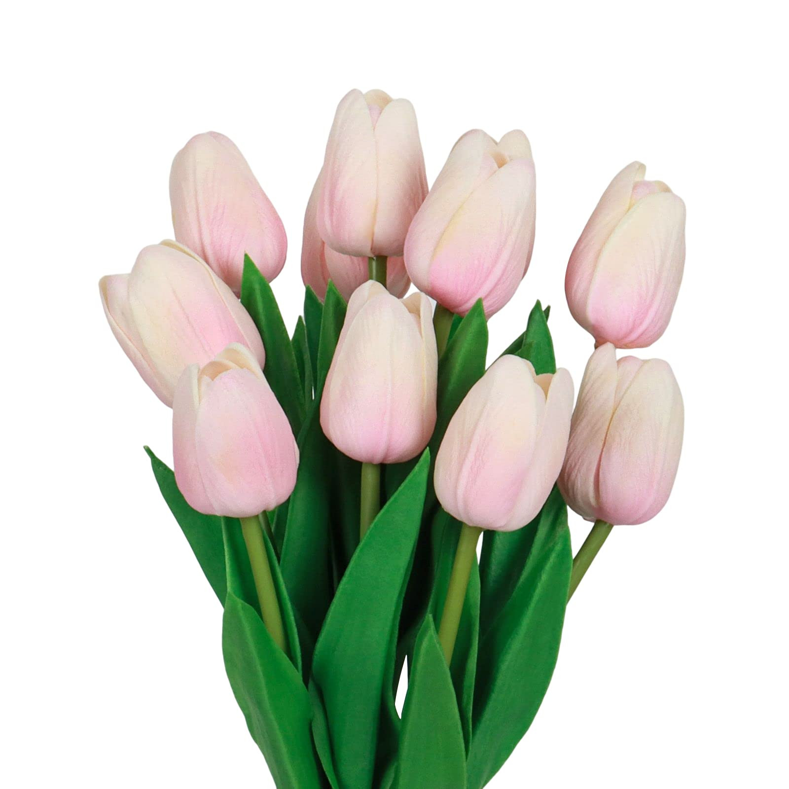 10 Pcs Pink Tulips Fake Flowers PU Faux Flowers Artificial Tulips Touch Real Single Stem Fake Flo... | Amazon (US)