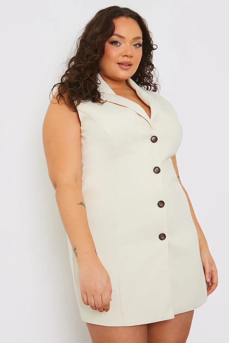 Tailored Sleeveless Blazer Dress | In The Style (UK)