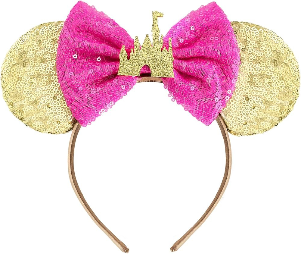 Minnie Mickey Ears Headbands,Sequin Mouse Ears for Women Girls Princess Dress Accessories Decorat... | Amazon (US)