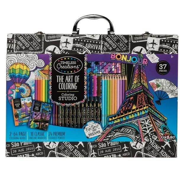Cra-Z-Art Timeless Creations The Art of Coloring: Coloring Studio with Case - Walmart.com | Walmart (US)