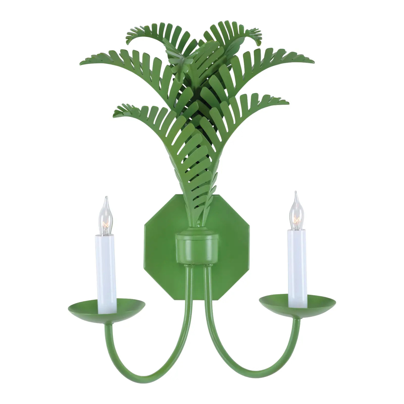 Meg Braff for Wildwood Royal Palm Sconce, Green | Chairish