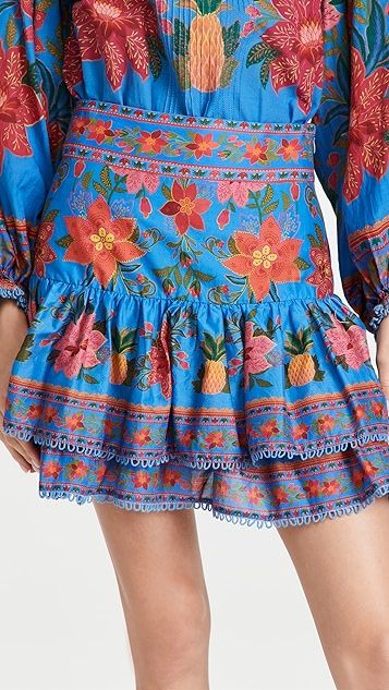 Blue Tropical Tapestry Mini Skirt | Shopbop