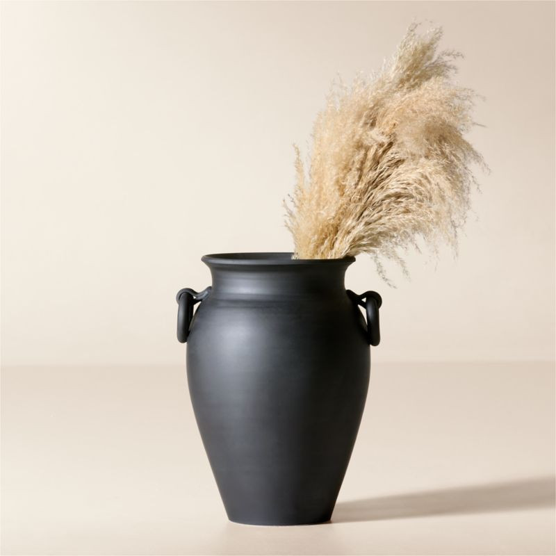Mondovi Black Ceramic Floor Vase | CB2 | CB2