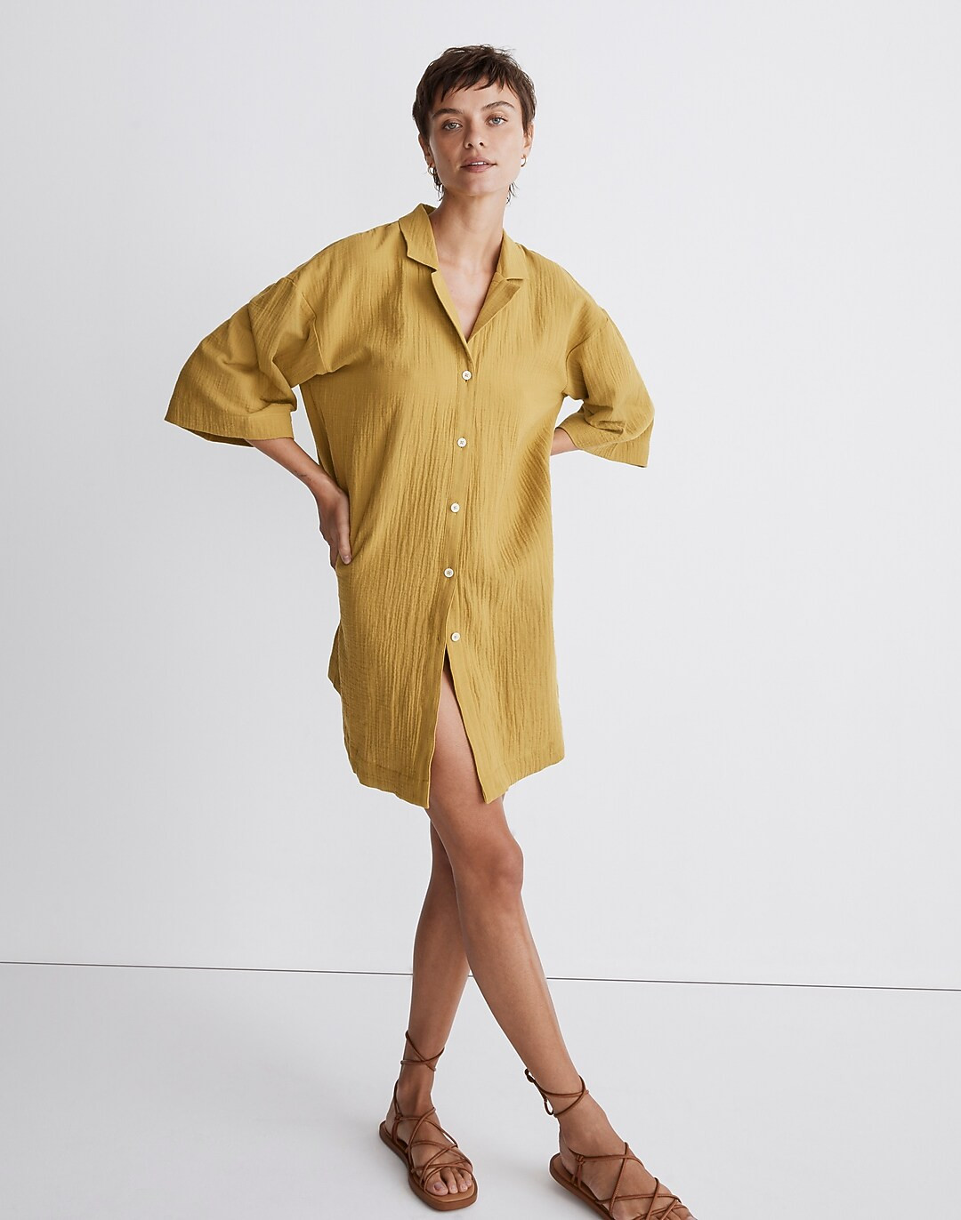 Lightspun Cover-Up Mini Shirtdress | Madewell
