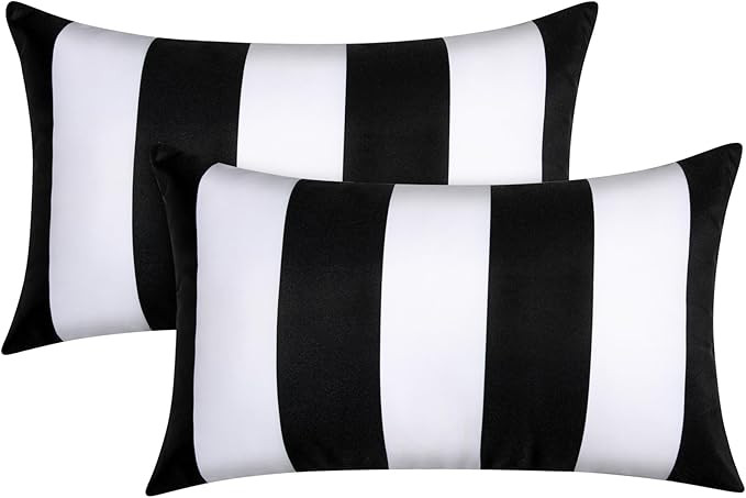 Pack of 2 12x20 Outdoor Pillows, Waterproof Throw Pillows with Inserts, Decorative Lumbar Pillows... | Amazon (US)