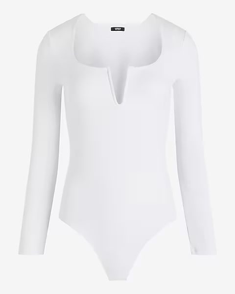 Body Contour High Compression V-Wire Long Sleeve Bodysuit | Express