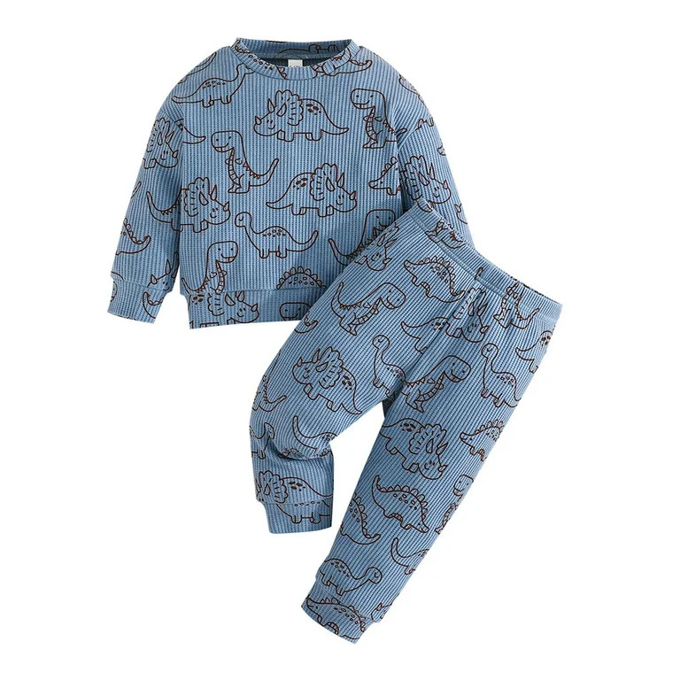 GXWEA Toddler Outfits 6 Month Boy Clothes Toddler Boys' 2-Piece Sweatshirt And Jogger Set 2-3 Yea... | Walmart (US)