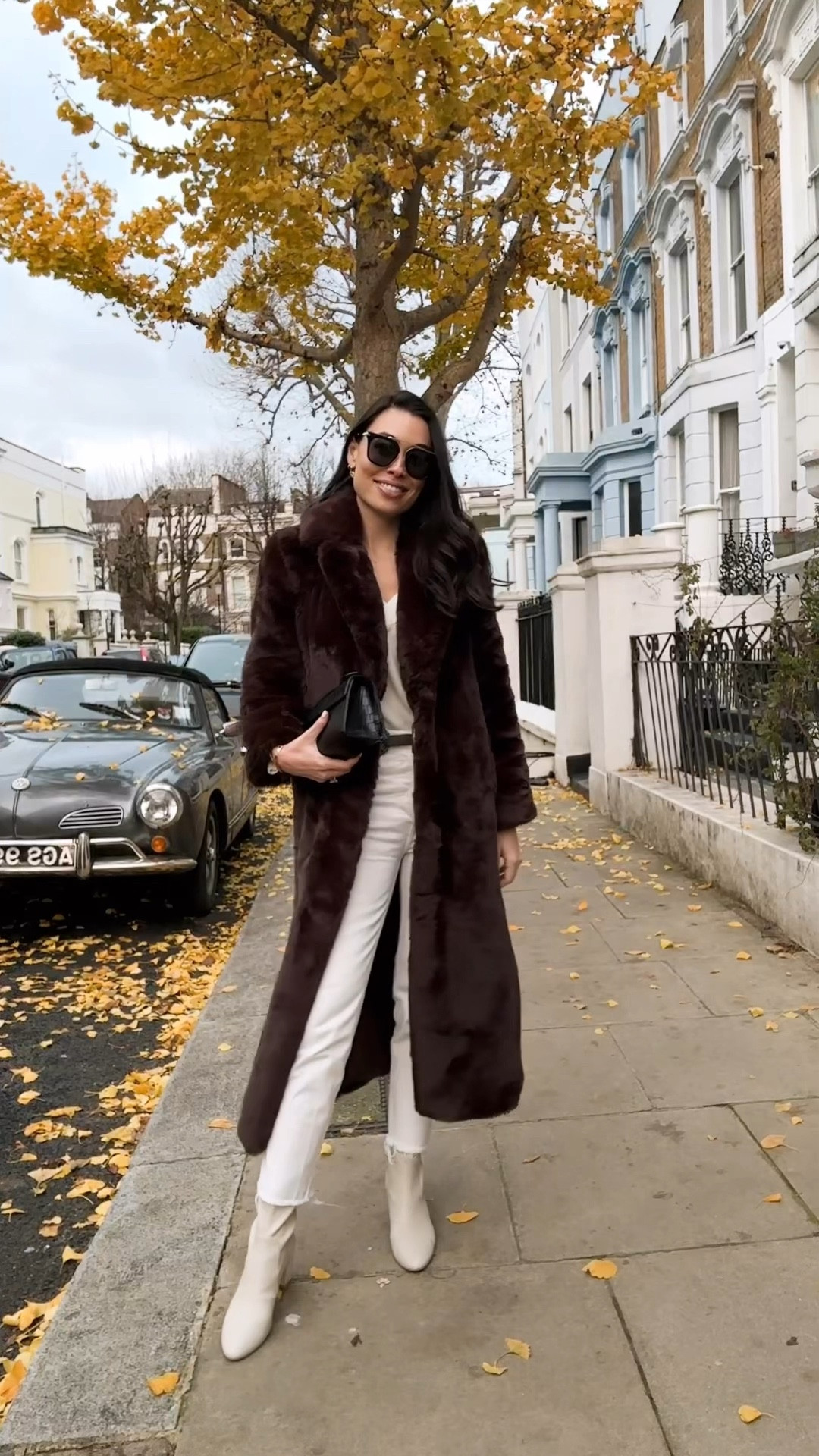 Notting Hill outfit, London, faux fur coat, booties, fall outfit, winter outfit, chocolate brown, bone colored jeans, denim, Ralph Lauren western belt. 

#LTKSeasonal #LTKHoliday #LTKWatchNow
