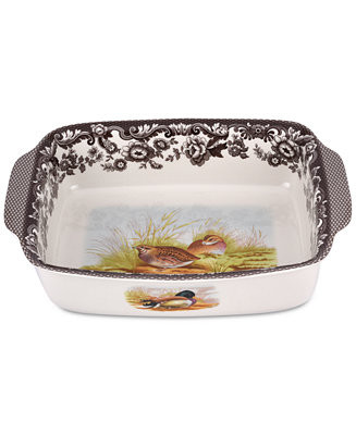 Spode Woodland Bird Rectangular Handled Dish - Macy's | Macy's