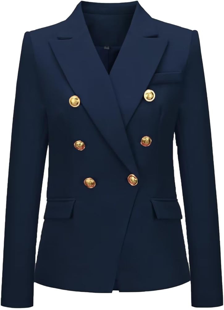Women's Casual Blazer Solid Double Breasted Blazer Suit for Women Open Front Women Work Suit Jack... | Amazon (US)
