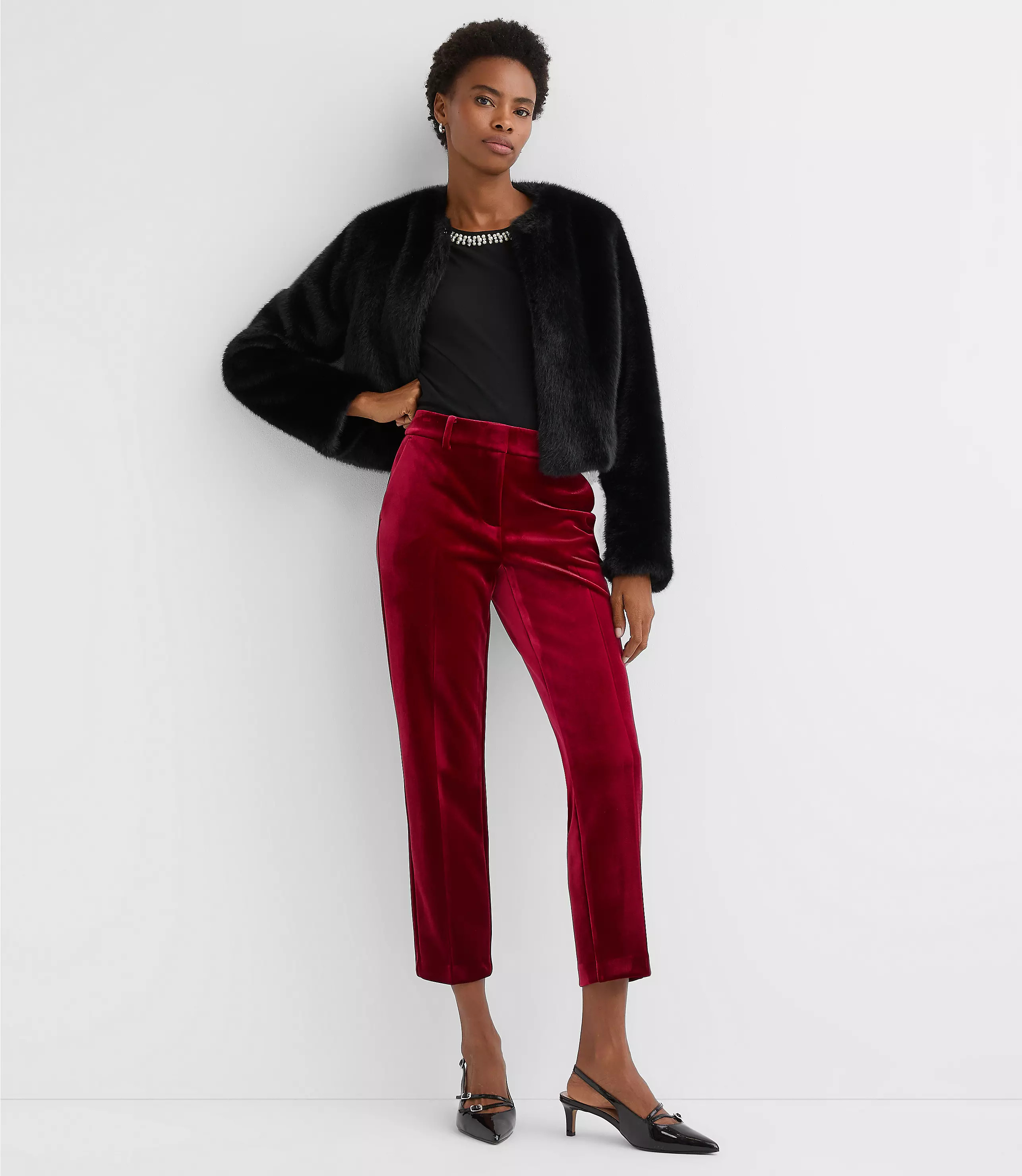 Petite Riviera Slim Pants in Velvet | LOFT