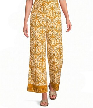 Sugarlips Calina Tropical Printed High Rise Wide Leg Coordinating Linen Pants | Dillard's | Dillard's