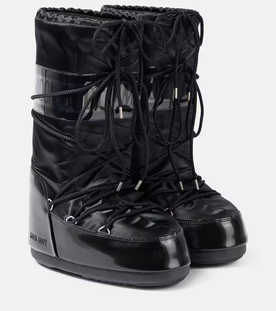 Moon Boot Icon Glance satin snow boots | Mytheresa (US/CA)
