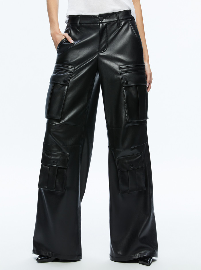 JOETTE VEGAN LEATHER CARGO PANT | Alice + Olivia