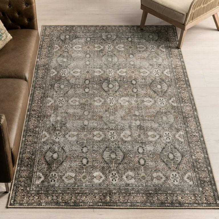 Nuloom Hillstone Collection Traditional Vintage Medallion Area Rug, 9' x 12', Aether Brown | Walmart (US)