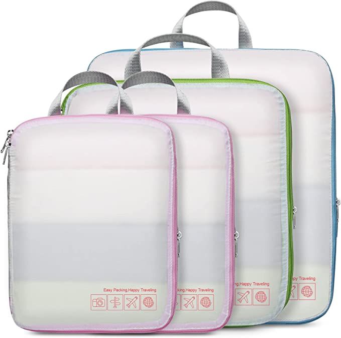 Compression Packing Cubes for Travel, Cambond Luggage Organizers Compression Cubes for Suitcases | Amazon (US)