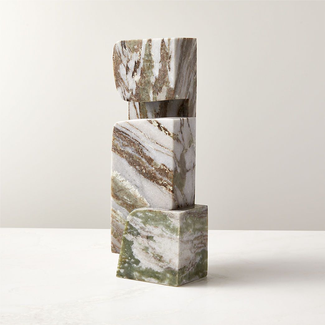 Ionic Modern Beige Marble Sculpture + Reviews | CB2 | CB2