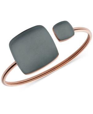 Skagen Rose Gold-Tone Two-Stone Cuff Bracelet SKJ0874 | Macys (US)