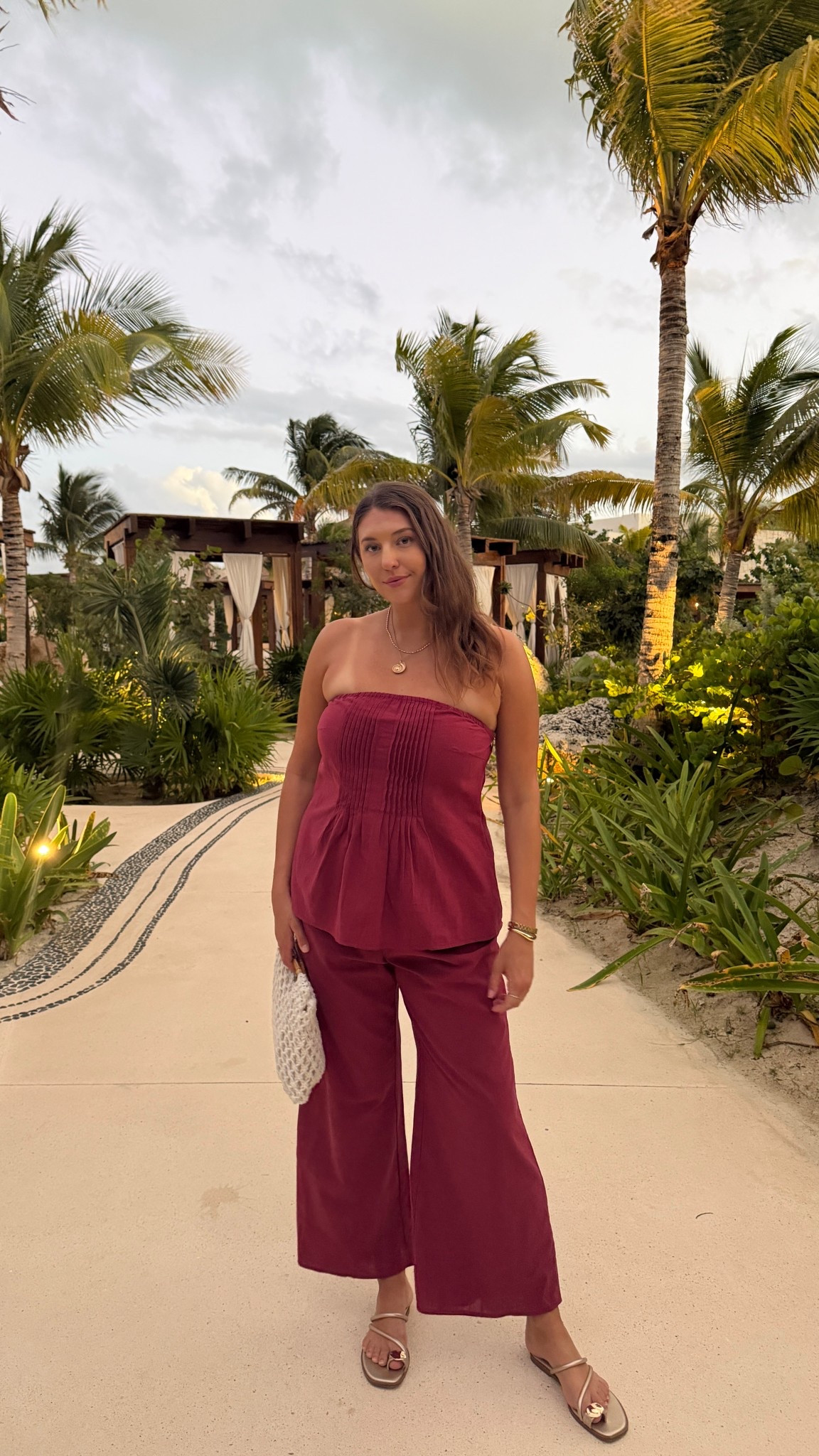 This matching set is one of my favorite vacation finds 🍷
The strapless top + wide-leg pants combo is effortless but still feels put together — perfect for resort dinners, sunset walks, or dressing up with minimal effort.

Easy, breathable, and flattering without trying too hard.
Everything linked here ✨

Keywords:
matching set | burgundy matching set | vacation outfit | resort wear | strapless top | wide leg pants | amazon vacation outfit | dinner outfit | summer set | easy vacation style | neutral sandals | resort dinner look

#LTKSeasonal #LTKdayinmylife #LTKTravel
