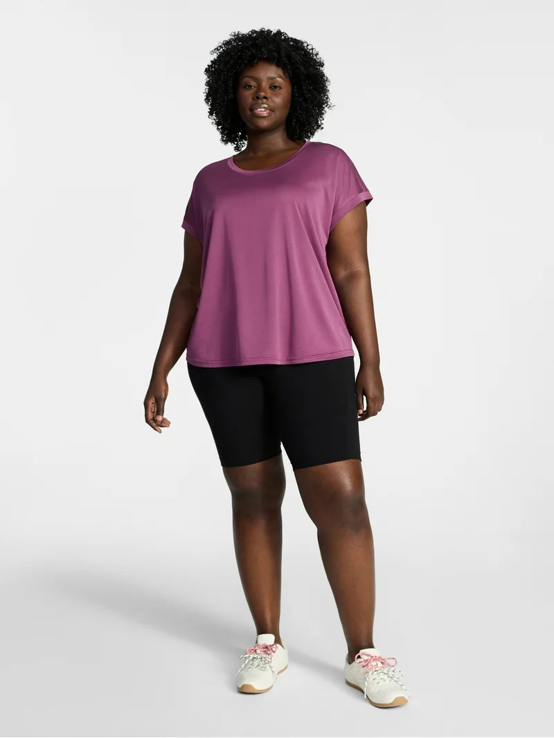 Terra & Sky Women\u2019s Plus Scoop Neck Tunic Tee with Short Sleeves, Sizes 0X-5X - Walmart.com | Walmart (US)