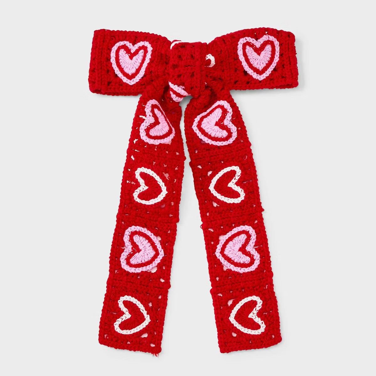 Valentines Knit Heart Bow - Red/Pink | Target