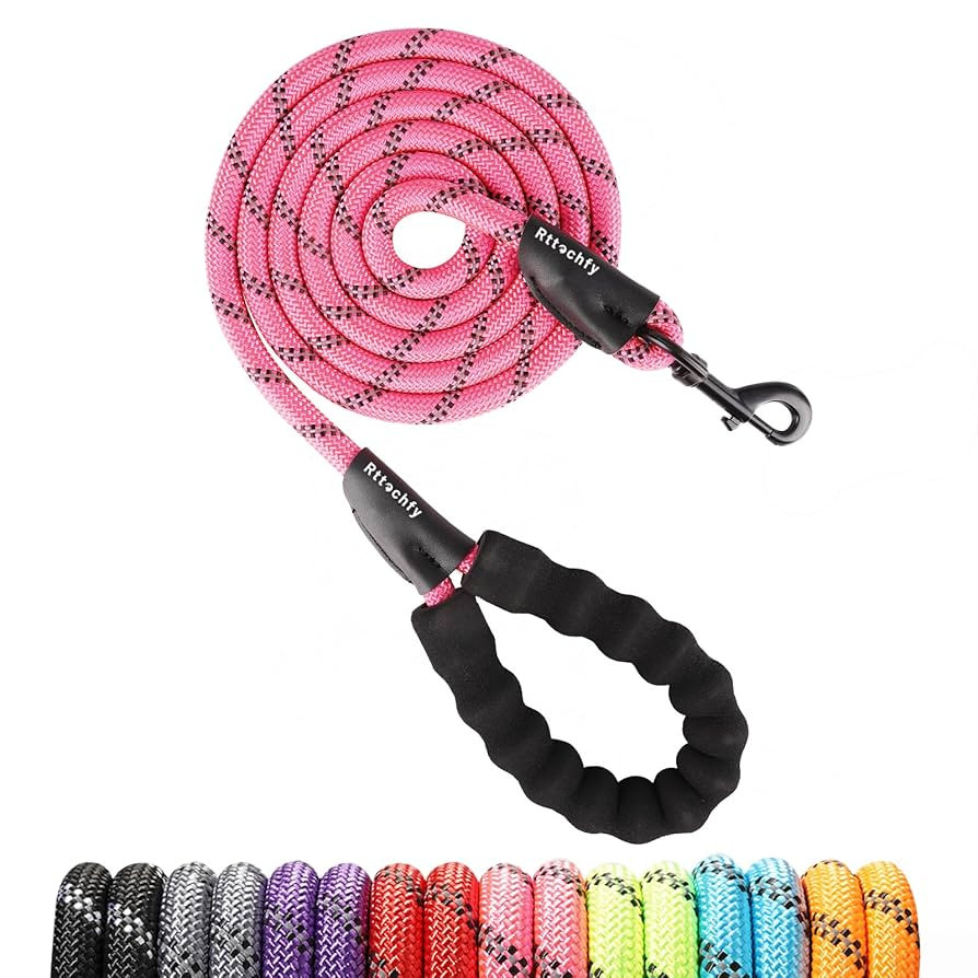 Rttochfy Rope Dog Leash 2/4/5/6/8/10 FT with Comfortable Padded Handle and Highly Reflective Thre... | Amazon (US)
