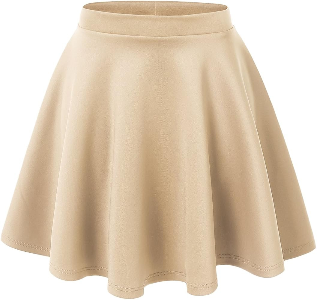 Made By Johnny Women's Basic Versatile Stretchy Flared Casual Mini Skater Skirt XS-3XL Plus Size | Amazon (US)