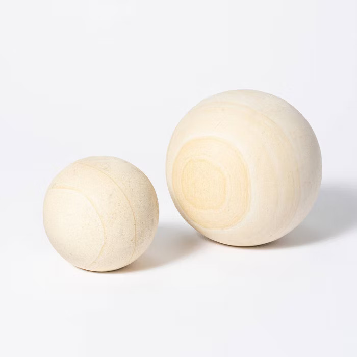 6" Decorative Stone Wood Ball Natural - Threshold™ designed with Studio McGee | Target