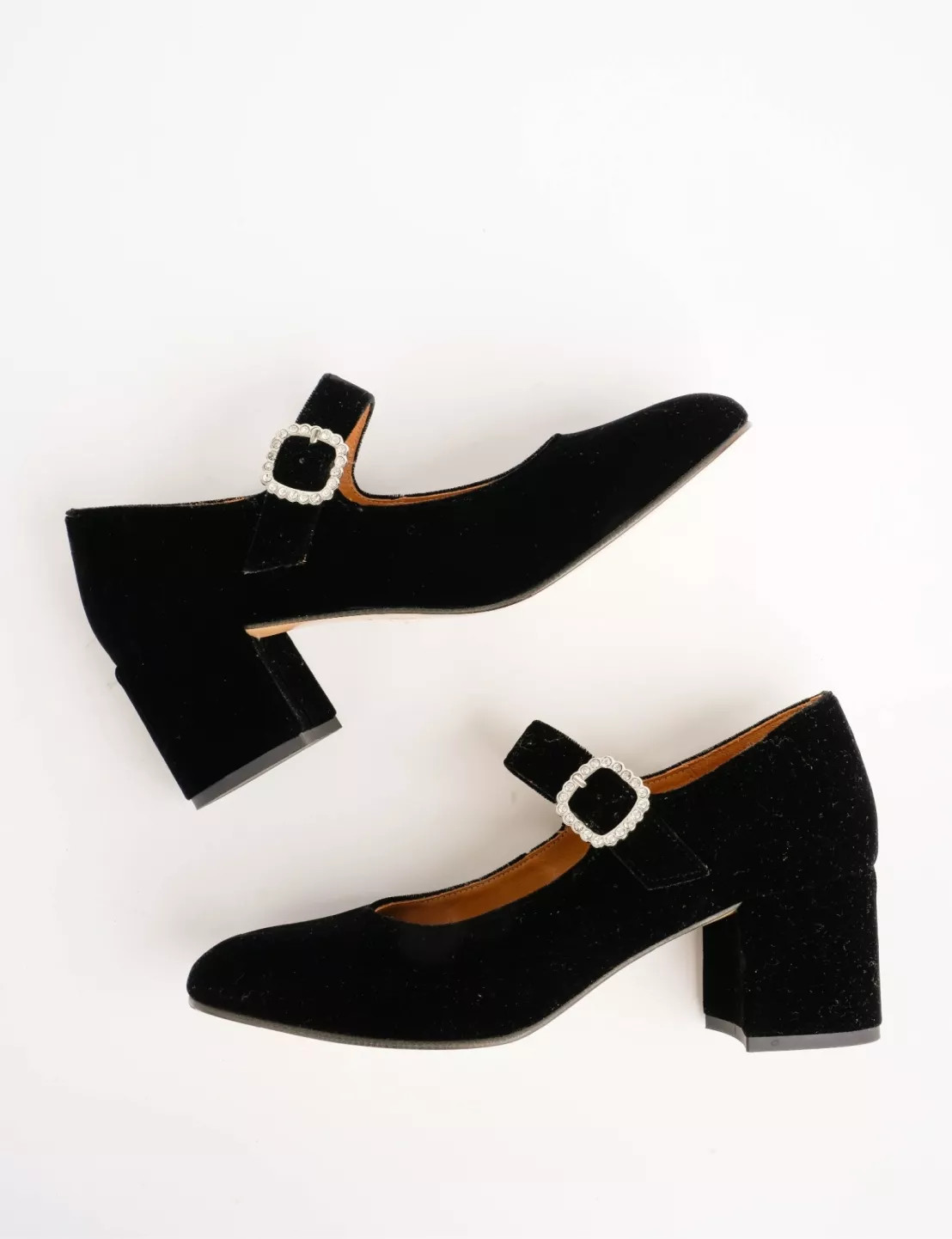 Honey Velvet Diamante Shoe - Black | Penelope Chilvers