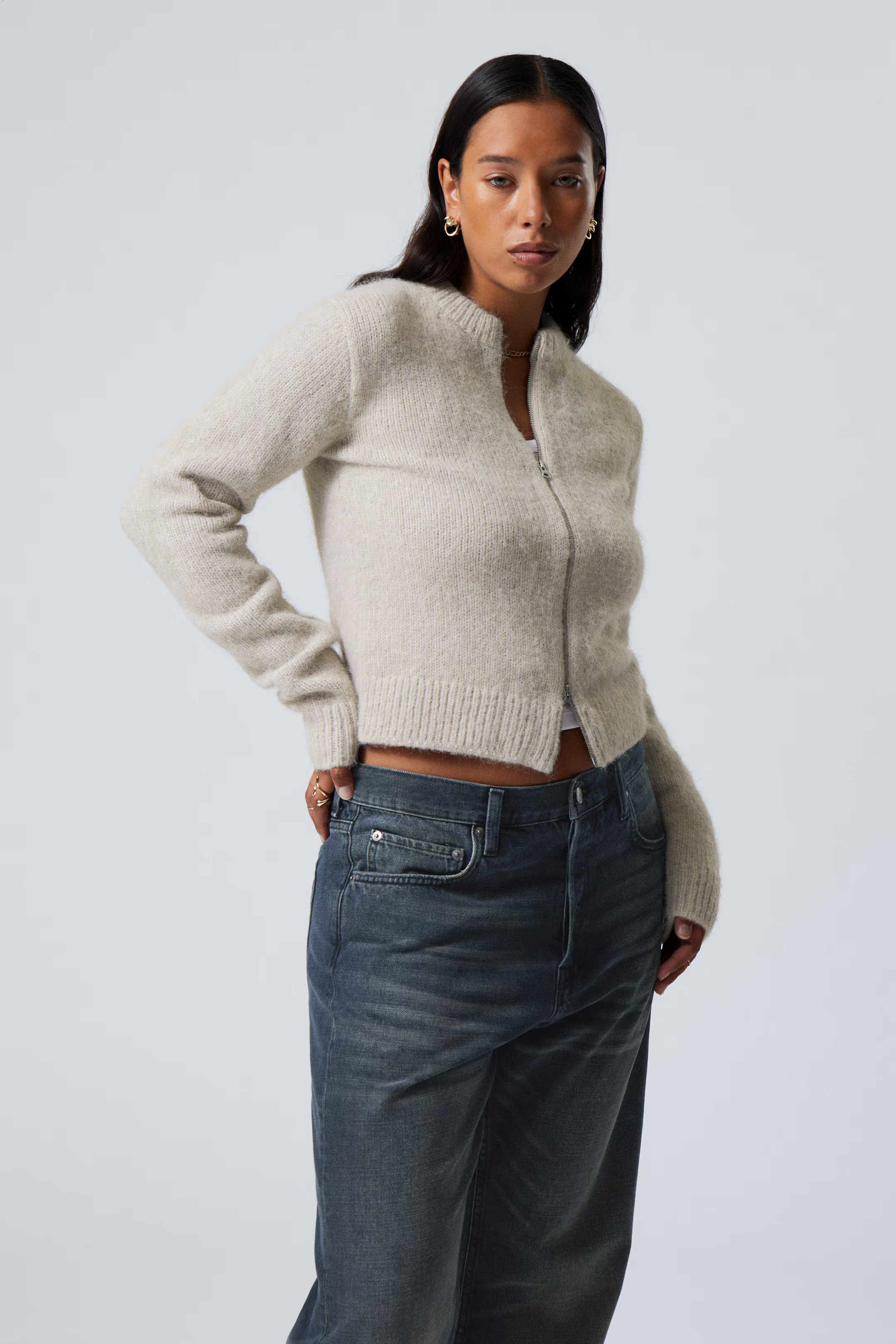 Slim Knitted Zip Cardigan | H&M (UK, MY, IN, SG, PH, TW, HK)