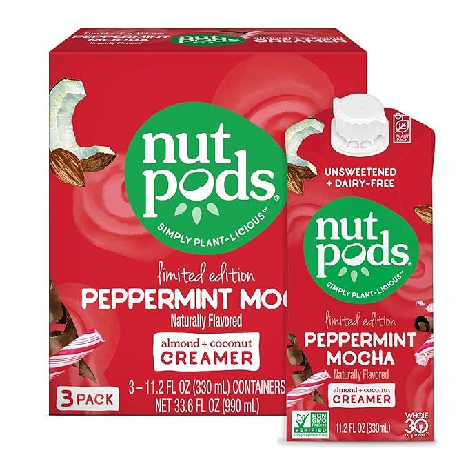 nutpods Peppermint Mocha, (3-Pack), Unsweetened Dairy-Free Creamer, Made from Almonds and Coconut... | Amazon (US)