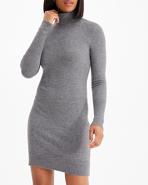 Supersoft Turtleneck Long Sleeve Mini Sweater Dress | Express