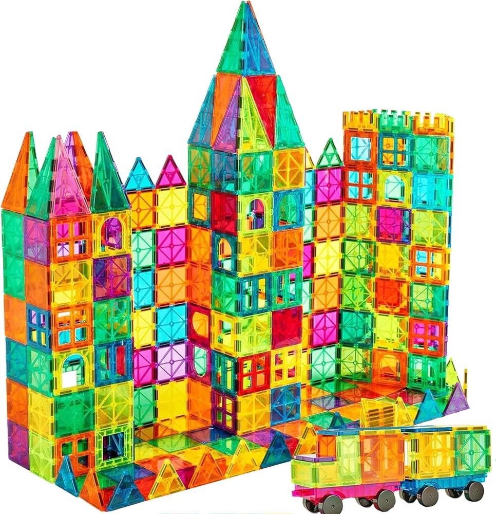 Magnetic Building Tiles, 134PCS Large Magnet Building Set,Magnetic Blocks, 3D STEM Stacking Toys,... | Amazon (US)