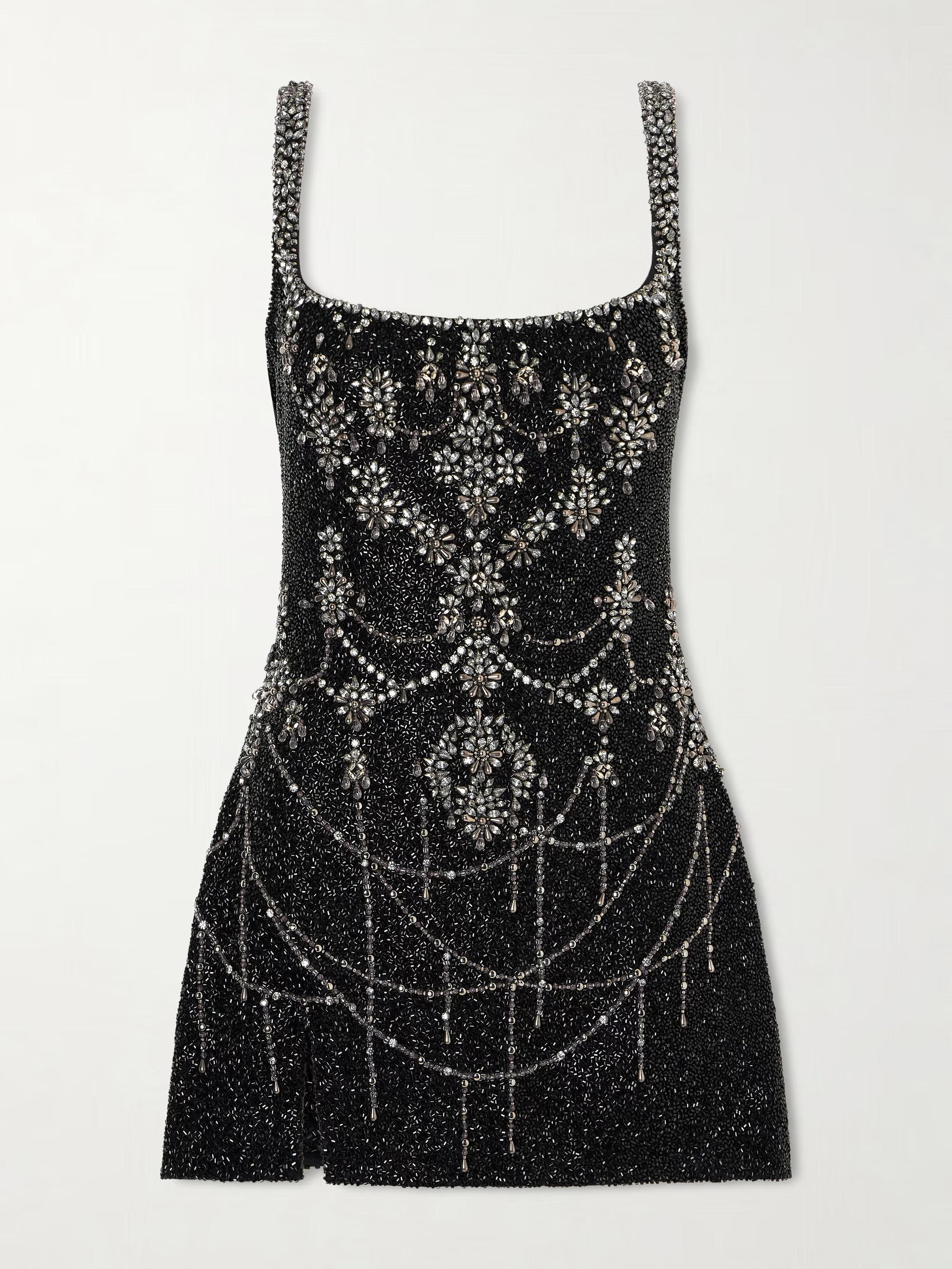 Crystal-embellished beaded mesh mini dress | NET-A-PORTER (UK & EU)