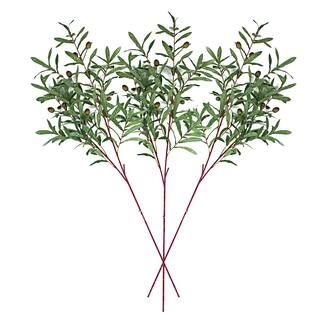 Bindle & Brass 38 in. Olive Branch with Olives Artificial Stem (Set of 3) | The Home Depot
