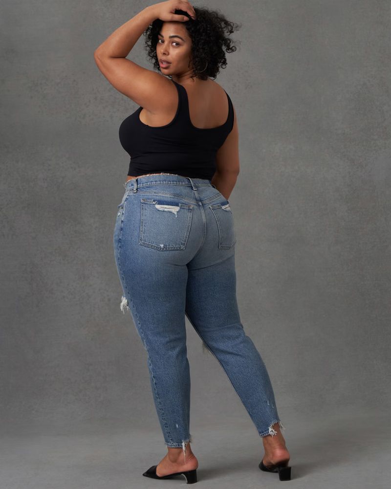 Ripped High Rise Mom Jeans | Abercrombie & Fitch (US)