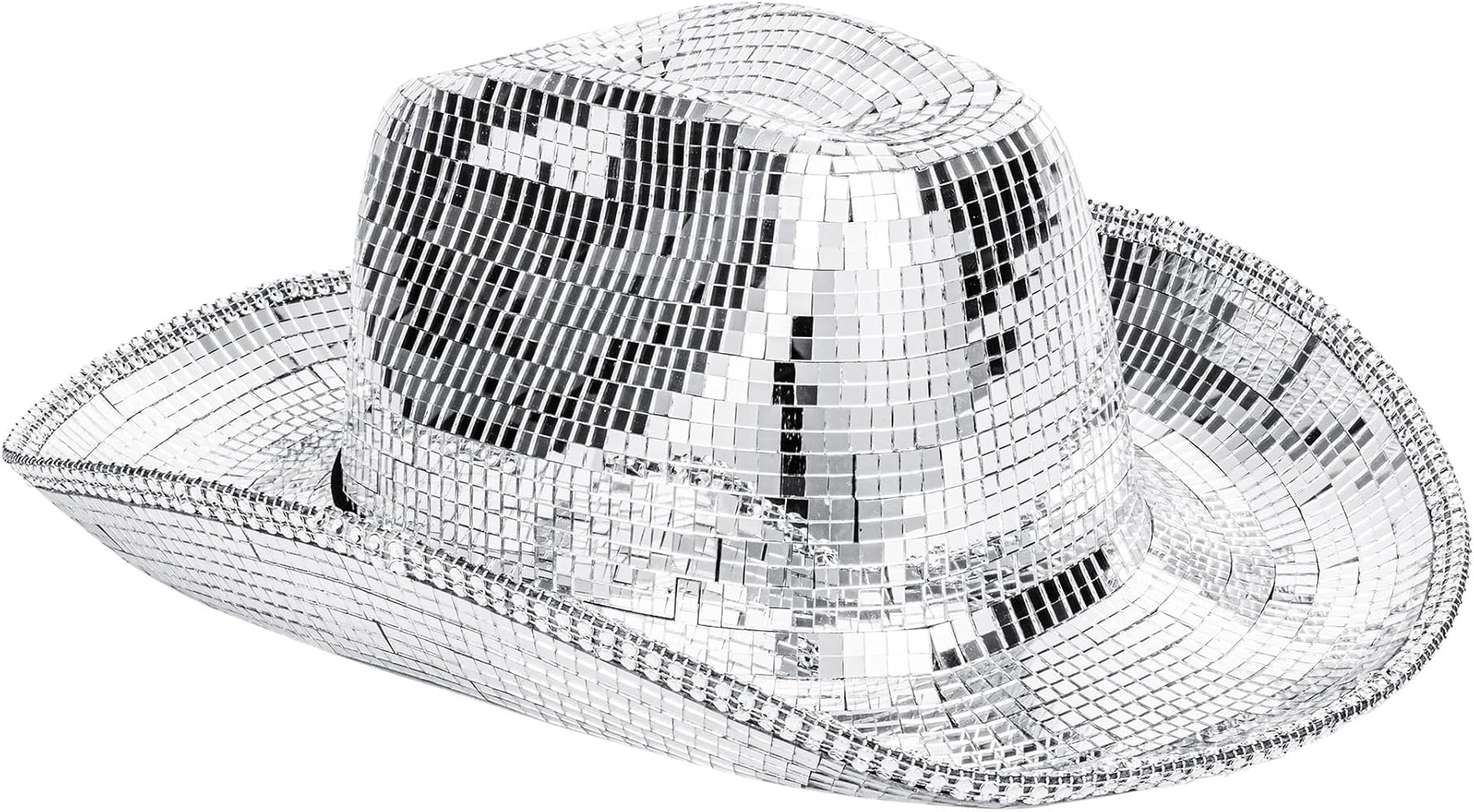 Disco Ball Western Cowboy Hat - Women Men Silver Mirrored Sparkly Cowgirl Hat for Cosplay Party H... | Amazon (US)